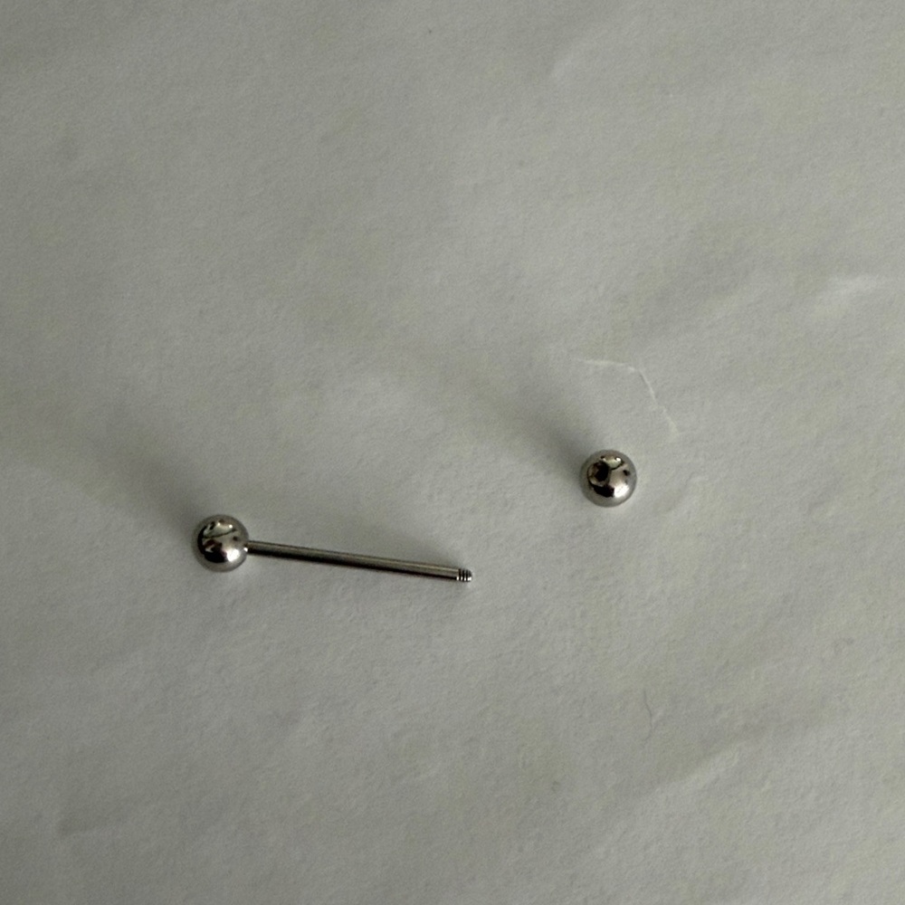 Silver Ball Stud tongue ring. Brand new